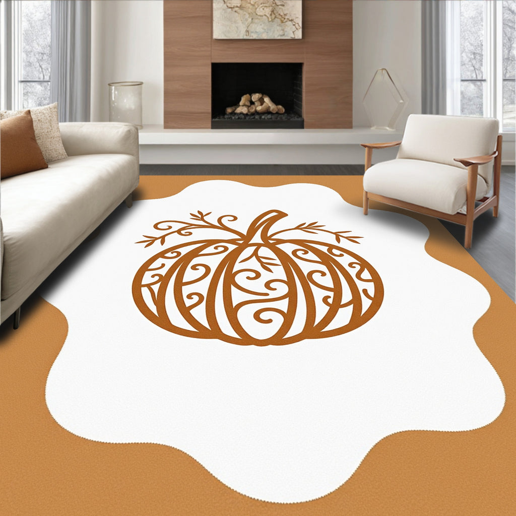 Autumn Pumpkin Vine Intricate Design Rug