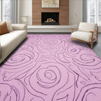 Light Pink Rose Sketch Pattern Rug