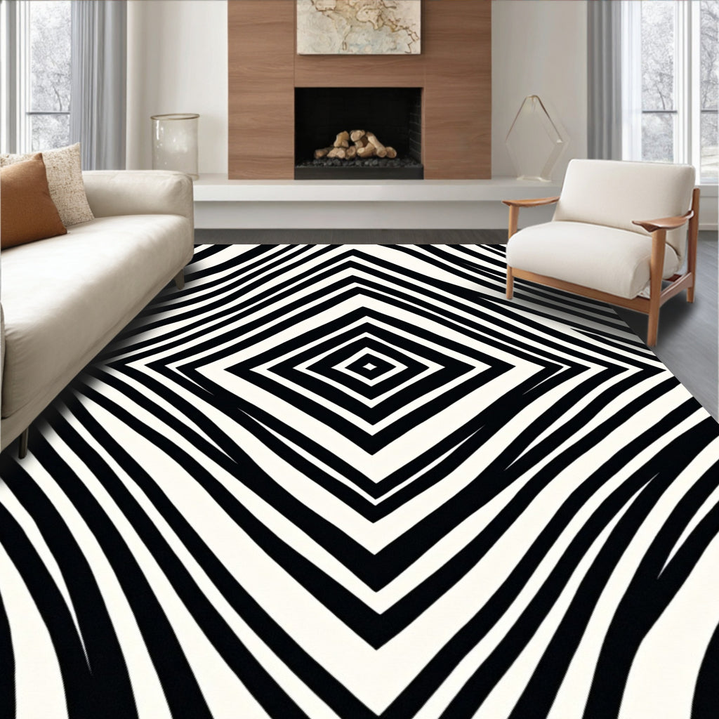 Optical Illusion Diamond Stripe Rug