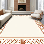 Geometric Lattice Border Design Rug