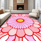 Pink Daisy Floral Mandala Rug