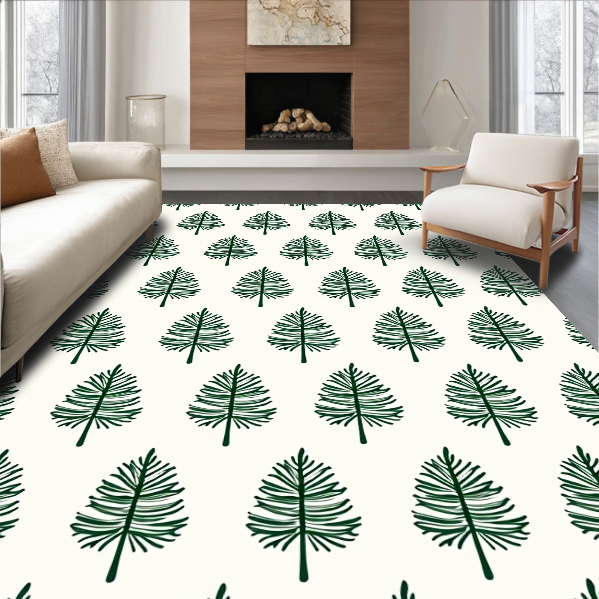 Forest Pine Tree Pattern Design Rug