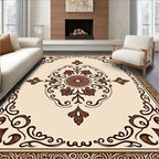 Traditional Brown Floral Center Medallion Rug