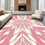 Pink Cream Radial Stripe Style Rug