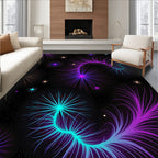 Vibrant Swirls Bursting Star Pattern Rug