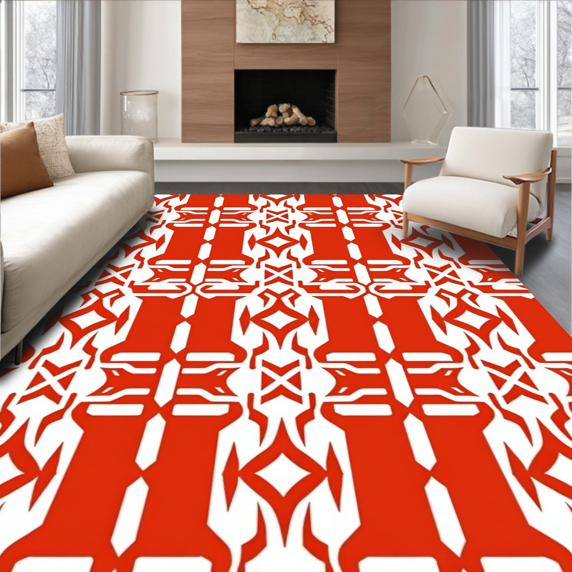 Bold Tribal Geometric Pattern Rug