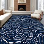 Abstract Swirls And Dot Pattern Rug