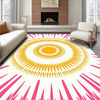 Radiant Sunburst Geometric Design Rug