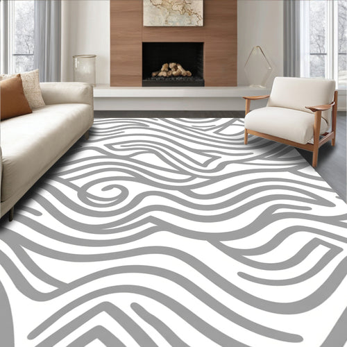 Abstract Flowing Lines Pattern Rug