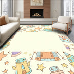 Whimsical Castle Star Pattern Design Rug