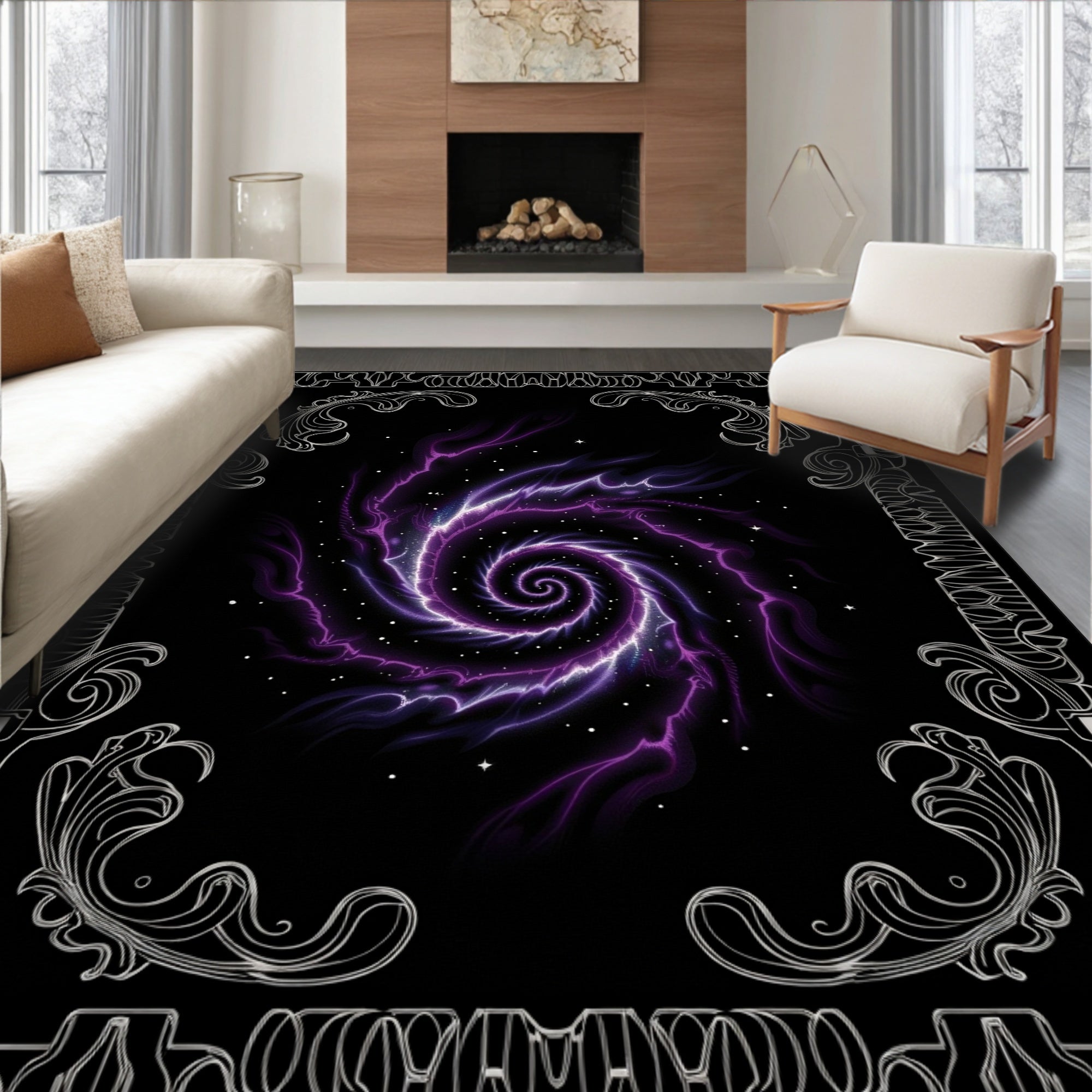 Cosmic Swirl Nebula Pattern Rug