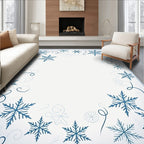 Winter Snowflake Swirl Pattern Rug