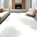 Light Gray Botanical Bloom Pattern Rug