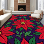 Bold Floral Pattern Red Accent Rug
