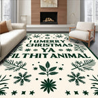 Dark Green Festive Foliage Holiday Rug