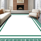 Green Geometric Maze Pattern Rug