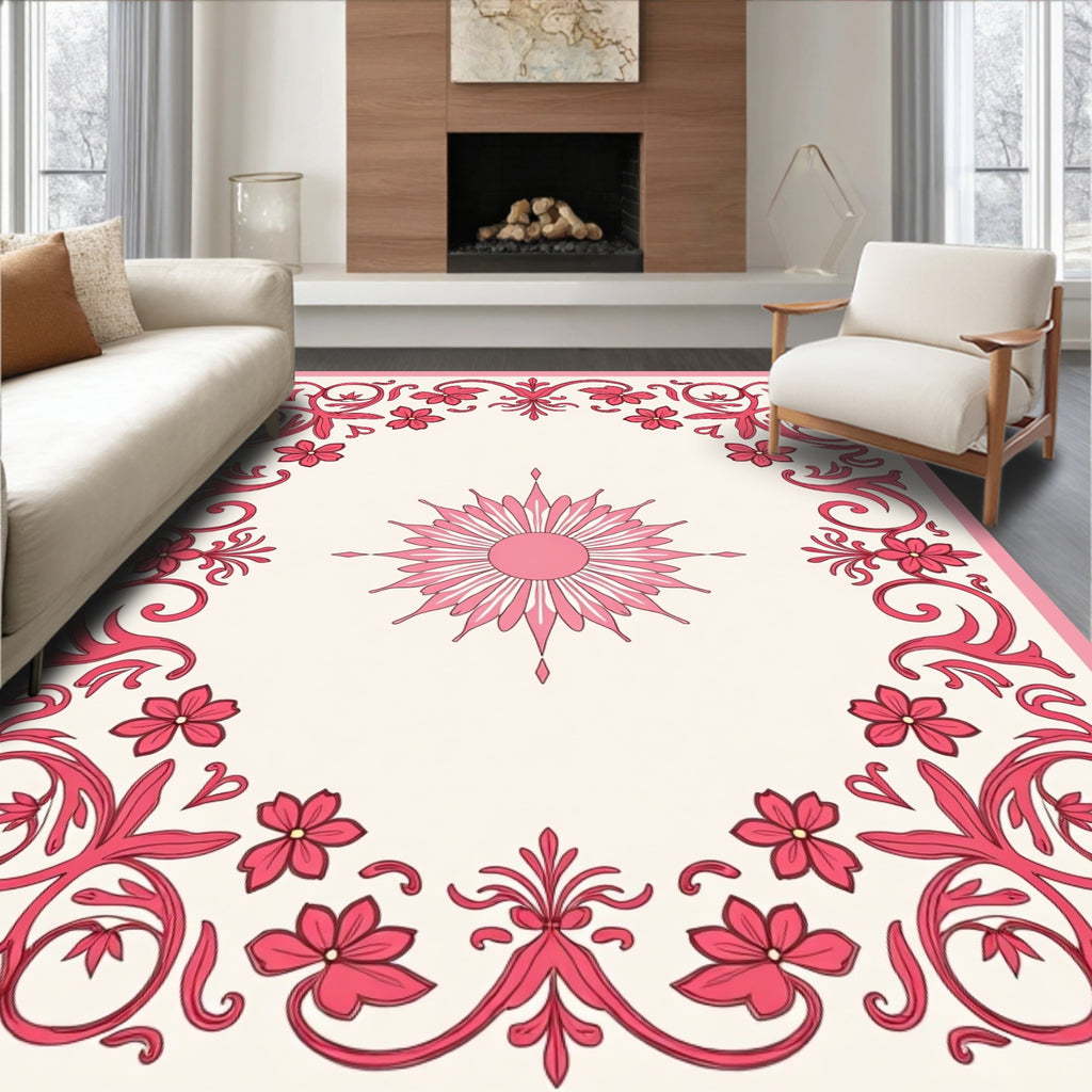 Floral Scrollwork Delightful Sun Rug