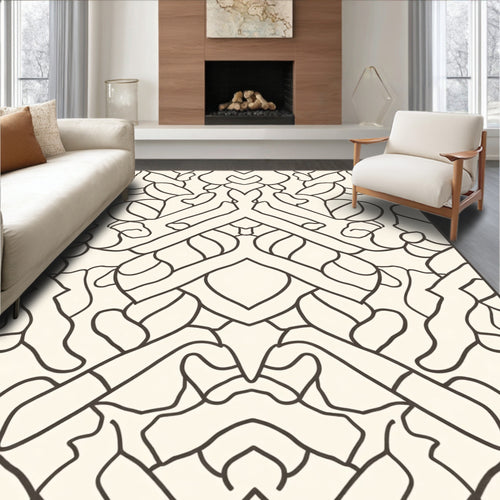 Abstract Organic Line Art Rug