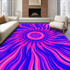 Vibrant Pink Swirl Sunburst Rug