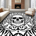 Bold Skull Paisley Mandala Design Rug