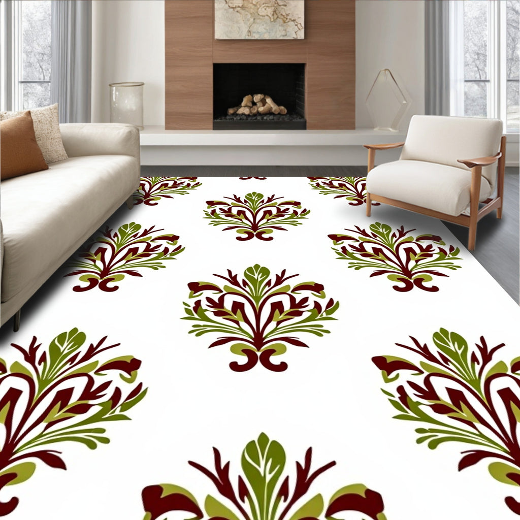 Classic Floral Crest Pattern Rug