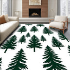 Dark Green Forest Christmas Tree Repeat Rug