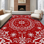 Intricate Snowflake Mandala Pattern Rug