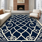 Ornate Lattice Floral Pattern Rug