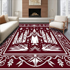 Mystical Figural Forest Snowflake Design Rug
