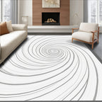 Swirl Patterned Abstract Gray Rug