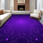Elegant Purple Paisley Mandala Design Rug