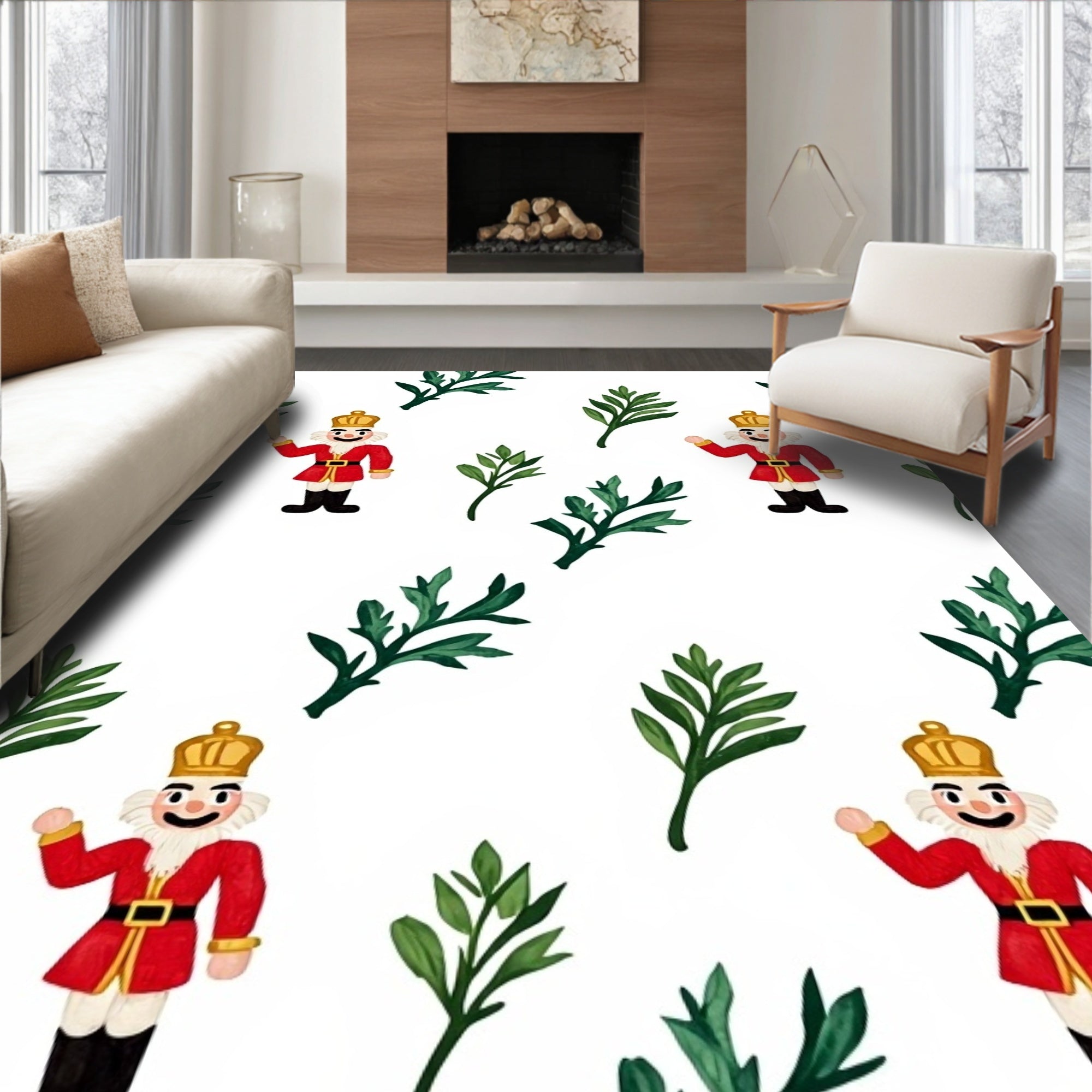 Nutcracker Festive Foliage Print Rug