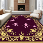 Gothic Octopus Floral Border Rug