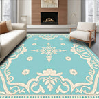 Vintage Rococo Floral Scrollwork Rug