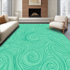 Aqua Swirls Pattern Design Rug