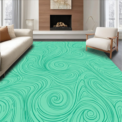 Aqua Swirls Pattern Design Rug