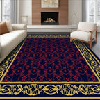Ornate Red And Gold Border Design Rug