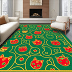 Whimsical Cat Face Pattern Rug