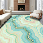 Serene Aqua Striped Agate Pattern Rug