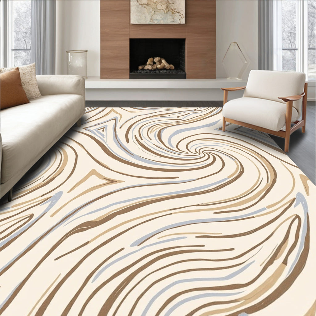 Abstract Swirling Lines Pattern Rug