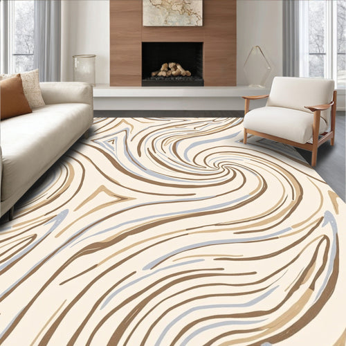 Abstract Swirling Lines Pattern Rug