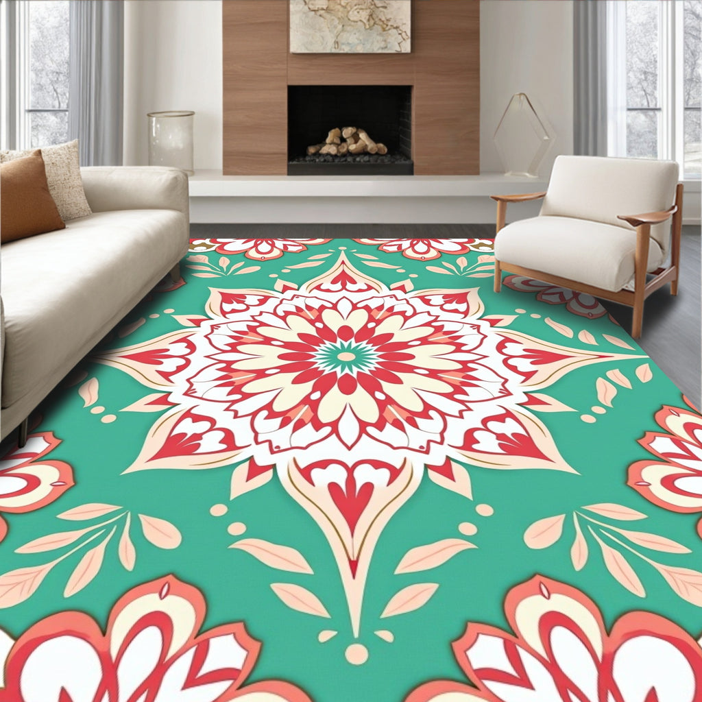 Floral Mandala Pattern Rug