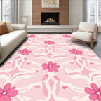 Pink Floral Repeating Pattern Design Rug