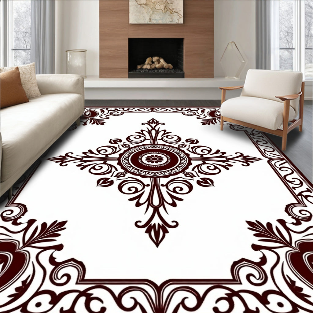 Ornate Flourish Geometric Pattern Rug