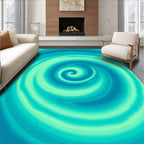 Cool Swirling Aqua Pattern Rug