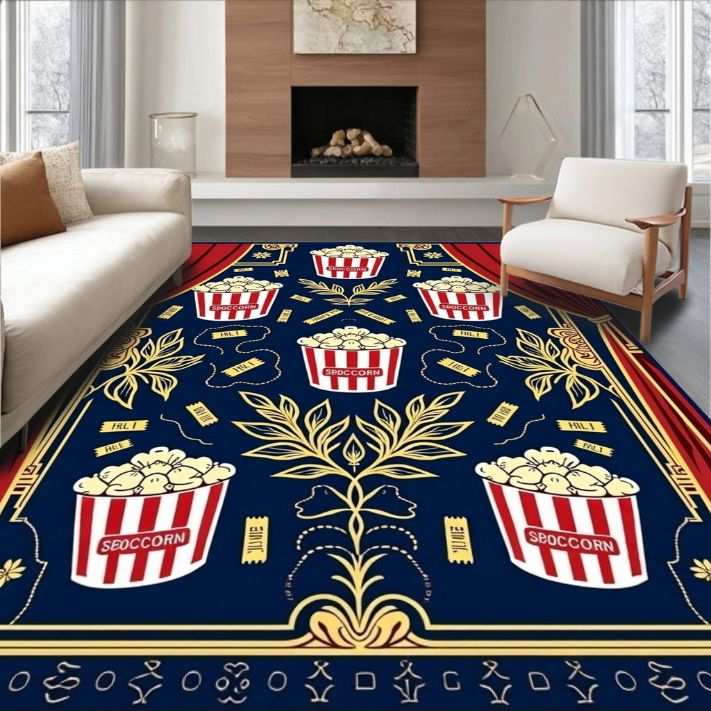 Cinematic Popcorn Pattern Design Rug