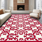 Crimson Ivory Intricate Pattern Rug