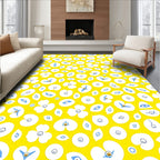 Whimsical Eye and Flower Pattern Rug