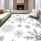 Winter Snowflake Patterned Design Rug