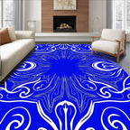 Stylized Starburst Floral And Swirl Rug